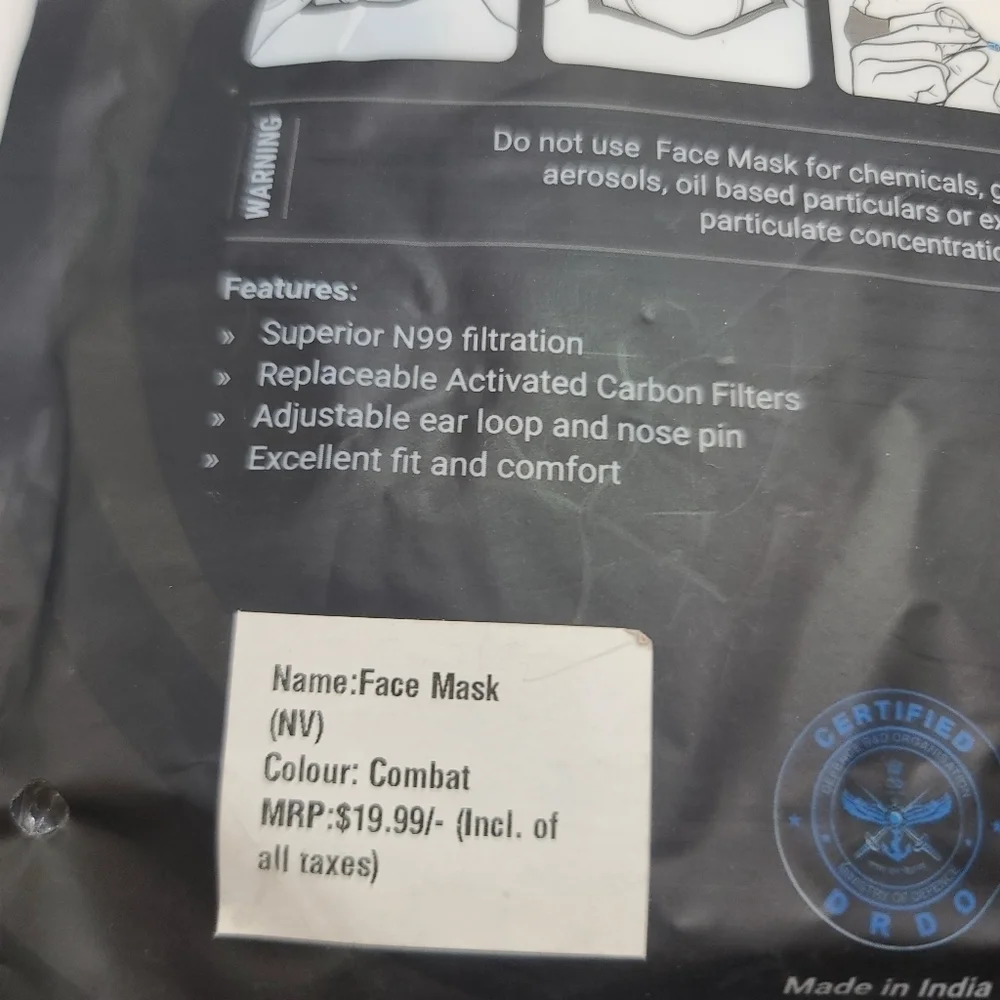 CXI Clear Reusable Camo Face Mask With Replaceable Carbon Filters